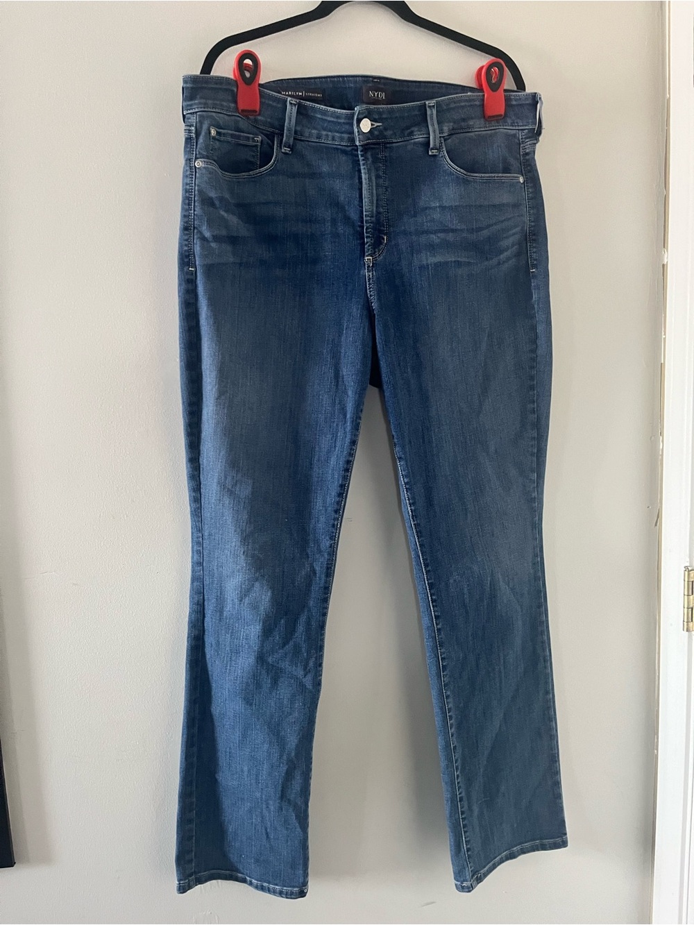 NYDJ Marilyn Straight Jeans Womens 16W Medium Wash Minimalist Casual Comfy